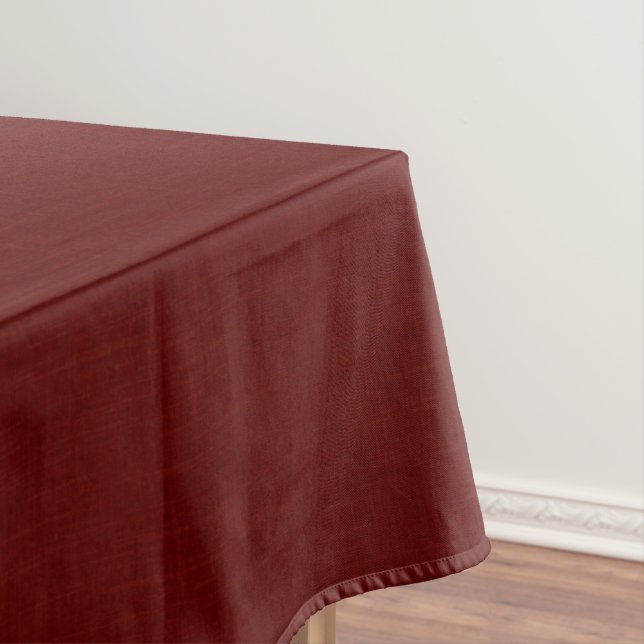 Textured dark red, red-brown.  tablecloth (In Situ)