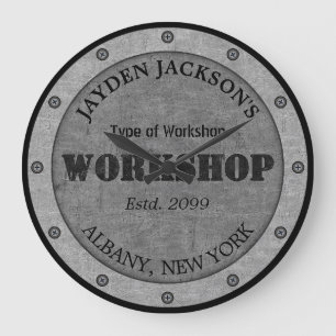 Textured Effect Shop Workshop Shed Man Cave Clock