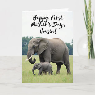 Textured Elephant Family Card