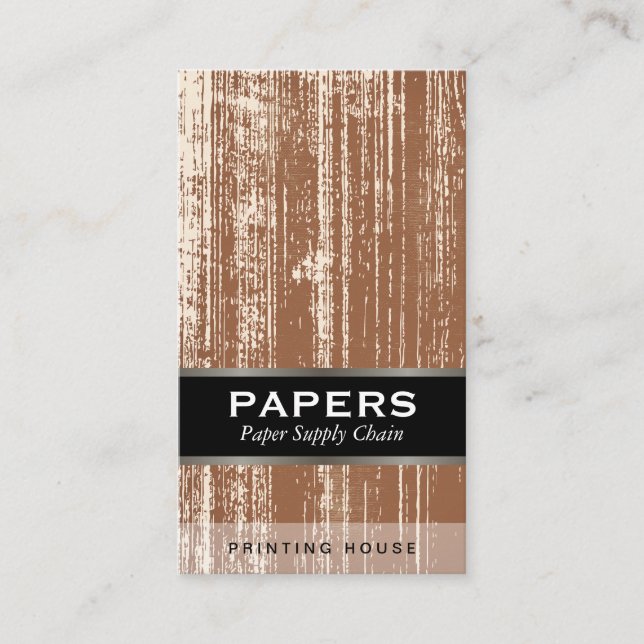 Textured Fabric with Wood Cut Business Card (Front)