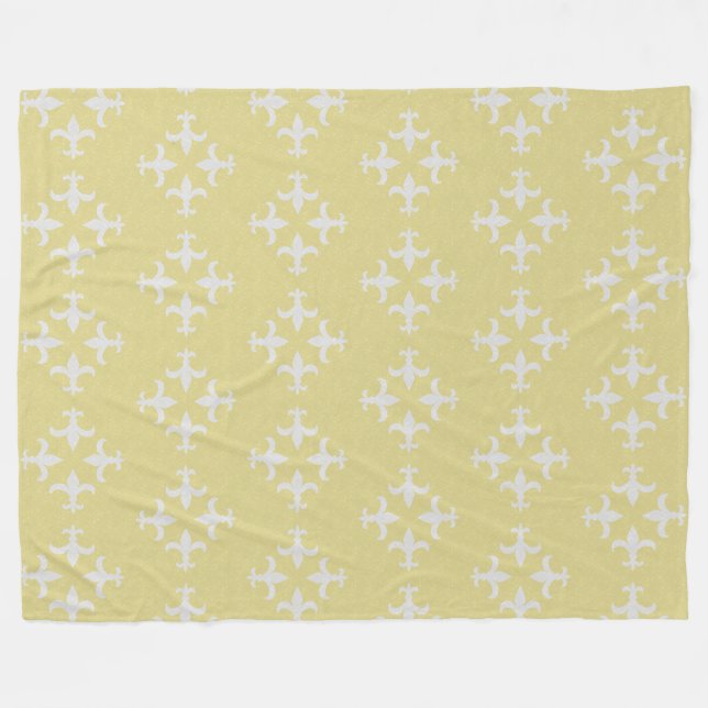 Textured Fleur de lis Pattern Fleece Blanket (Front (Horizontal))