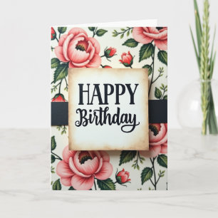 Textured Floral Birthday Card