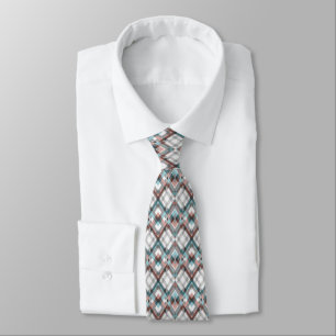 Textured geometric diamond pattern. tie