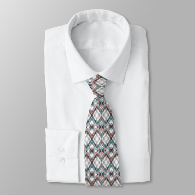 Textured geometric diamond pattern.  tie (Tied)