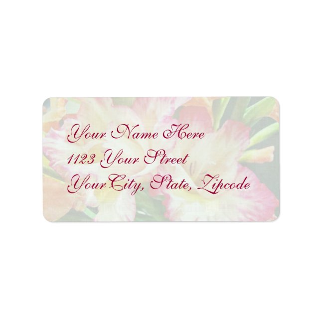 Textured Gladiola Label (Front)