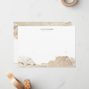 Textured Gold Faux Foil Stationery Note Card