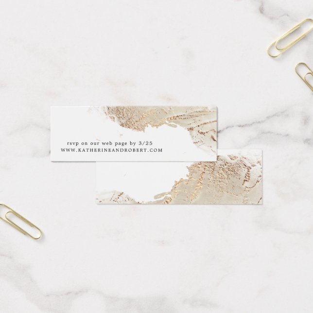 Textured Gold Faux Foil Wedding Website Card (Office)