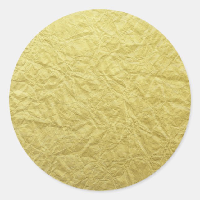 Textured Gold Foil Look Background Template Classic Round Sticker (Front)