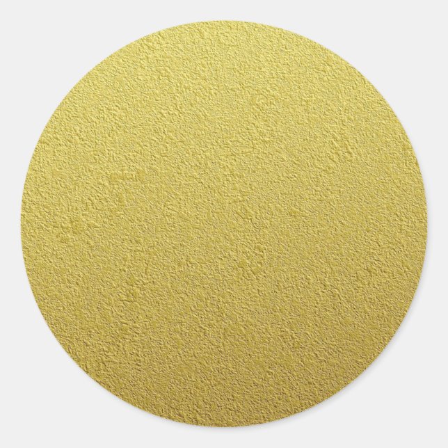 Textured Gold Foil Look Classic Round Sticker (Front)