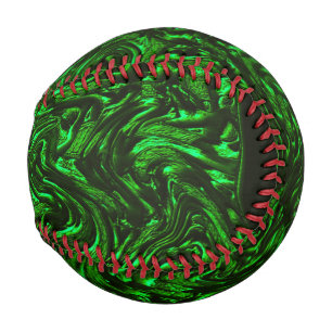 Textured grain metallic green baseball