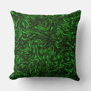 Textured grain metallic green  cushion