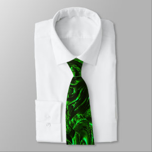 Textured grain metallic green tie