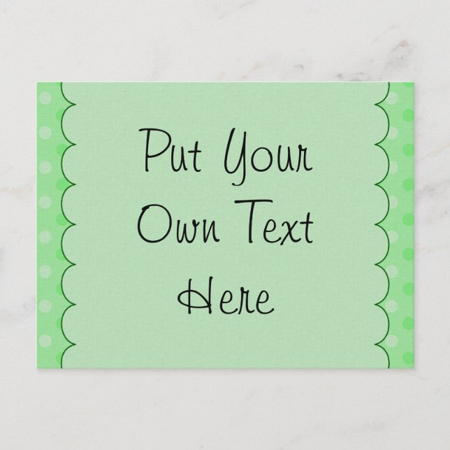 Textured Green Dots Pattern Postcard (Front)