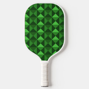 Textured green triangles blocks pickleball paddle