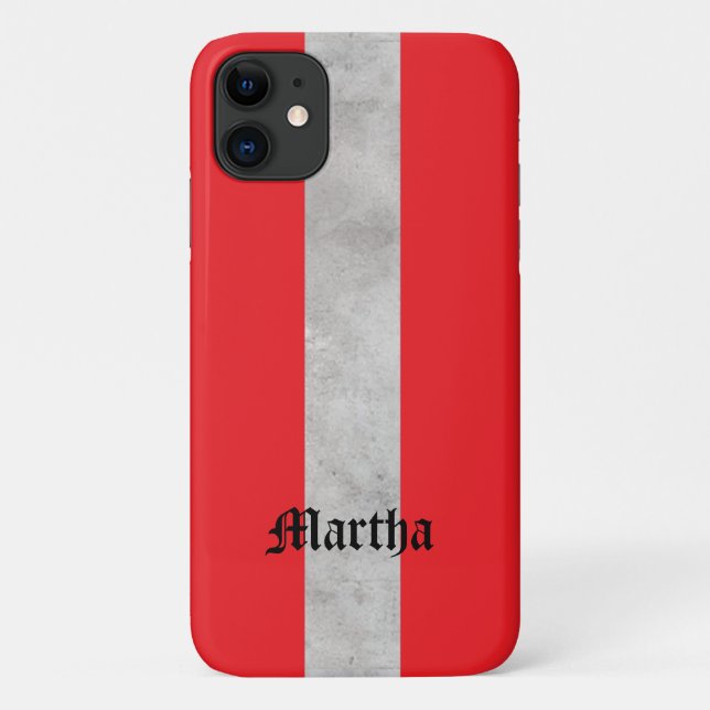 Textured grey and red striped Case-Mate iPhone case (Back)