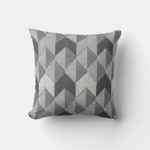 Textured grey geometric. cushion