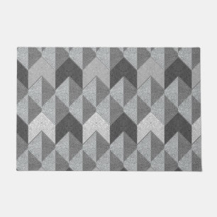 Textured grey geometric. doormat