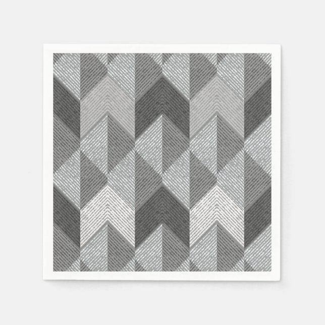 Textured grey geometric. napkin (Front)