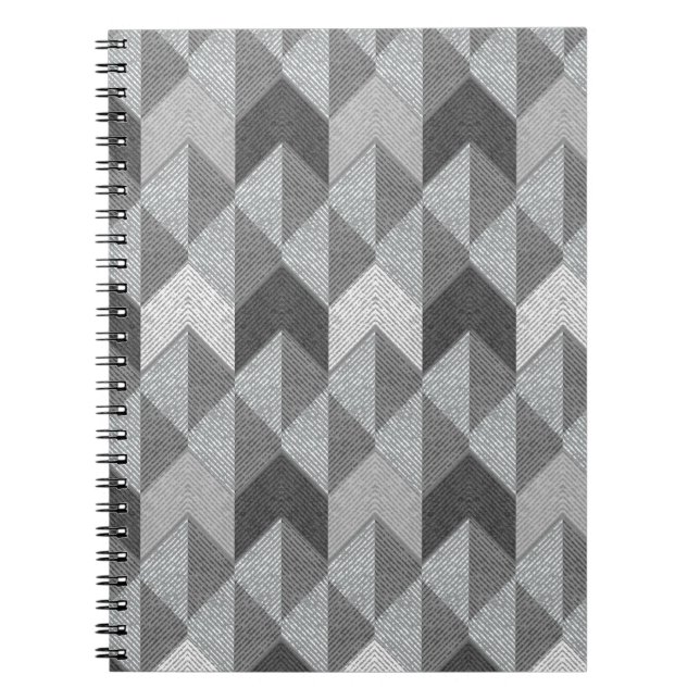 Textured grey geometric.  notebook (Front)