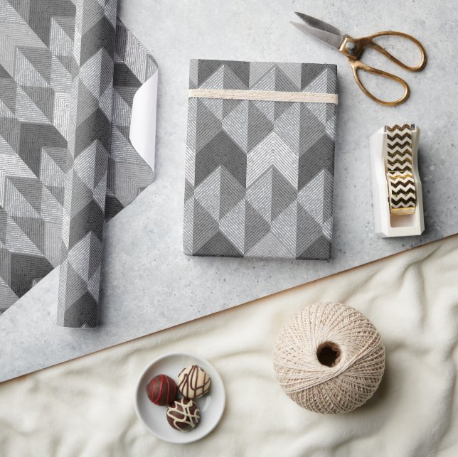 Textured grey geometric. wrapping paper (Crafts)