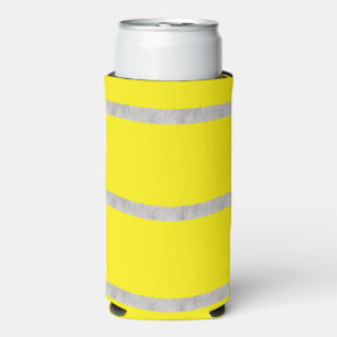 Textured grey stripes and yellow seltzer can cooler