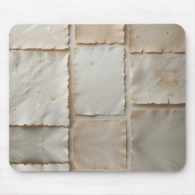 Textured Handmade Paper Flat Lay Mouse Pad (Front)