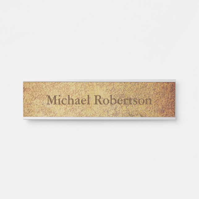 Textured Hanging Wall Desk Door Name Plate (Front)