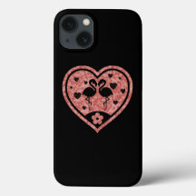 Textured Heart Flamingo Love Case-Mate iPhone Case