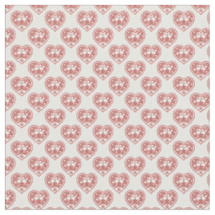 Textured Heart Flamingo Love Pattern Fabric