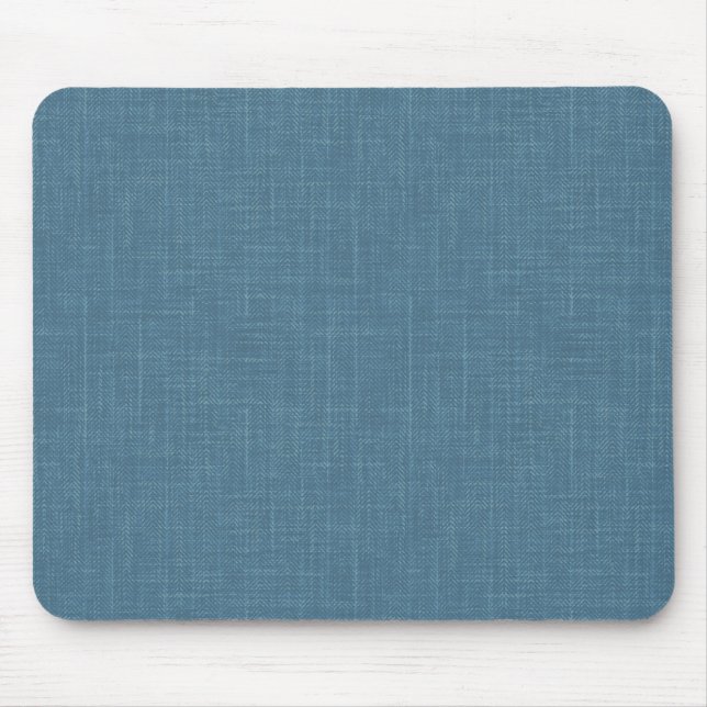 Textured herringbone blue.  mouse pad (Front)