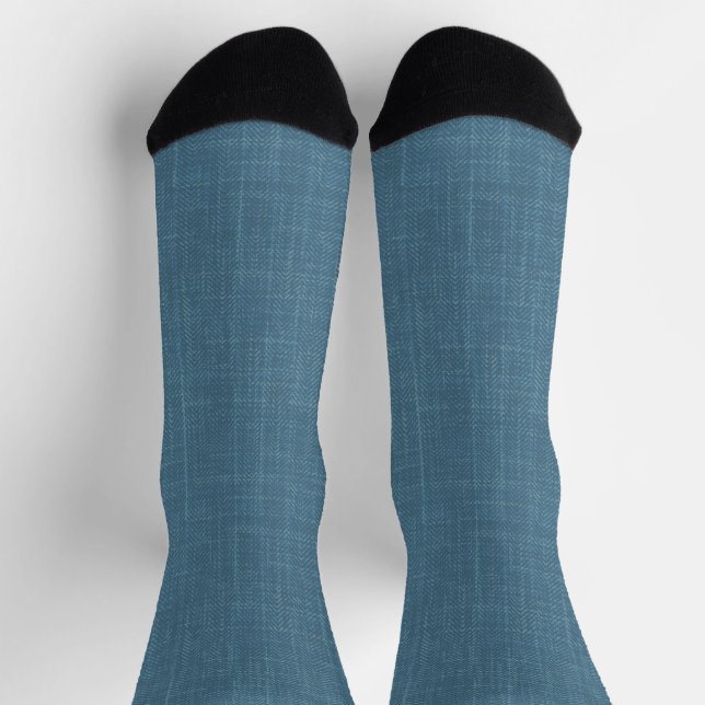 Textured herringbone blue.  socks (Top)