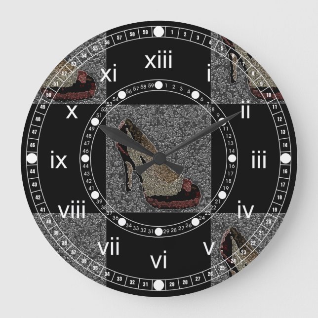 Textured High Heels Large Clock (Front)