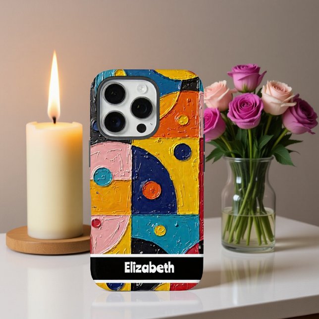 Textured Impasto Abstract Geometric Smartphone Case-Mate iPhone Case (Creator Uploaded)