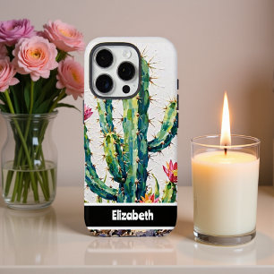 Textured Impasto Cactus Bloom Smartphone iPhone 16 Pro Case