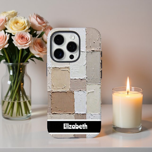 Textured Impasto Neutral Block Smartphone Case-Mate iPhone Case (Creator Uploaded)