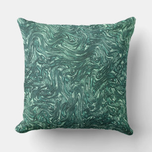 Textured jade and greenish cyan shades cushion
