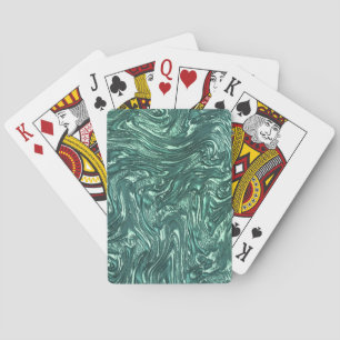 Textured jade and greenish cyan shades playing cards