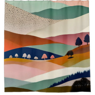 Textured Landscape Shower Curtain