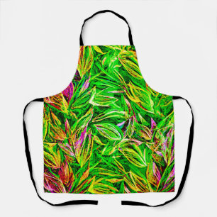 Textured Leaf Garden Art Apron