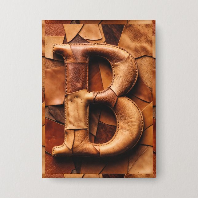 Textured Leather Patchwork “B” Monogram (Front)