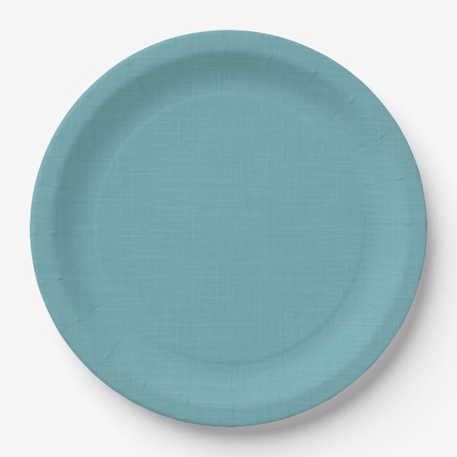 Textured light blue. paper plate (Front)