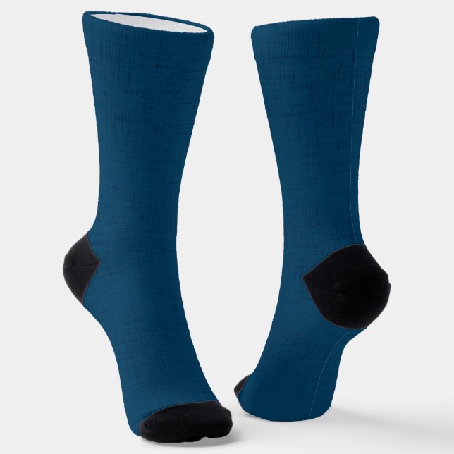 Textured Marine Dark Blue  Socks (Angled)
