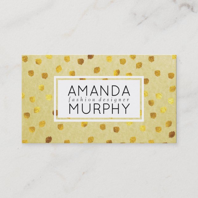 Textured Marks (gold) / Yellow Business Card (Front)