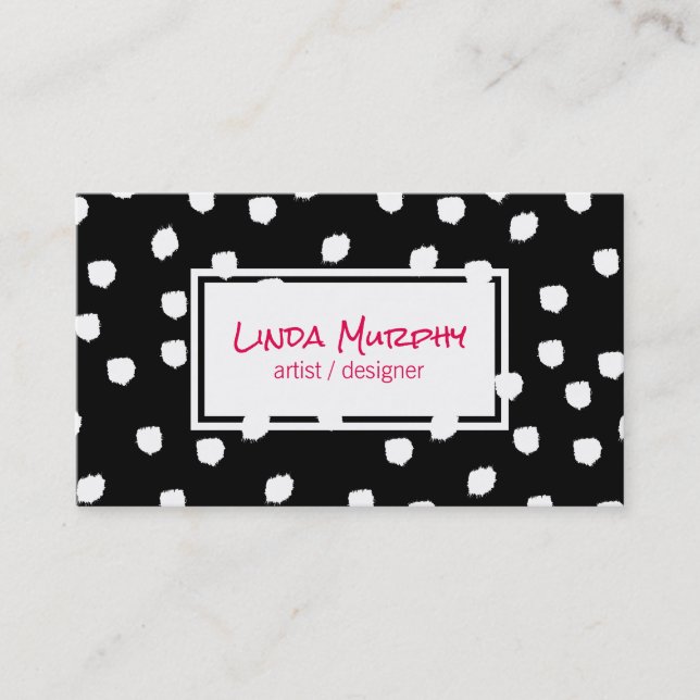 Textured Marks (white) / Expressive Business Card (Front)