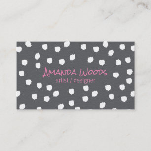 Textured Marks (white) / Expressive Business Card