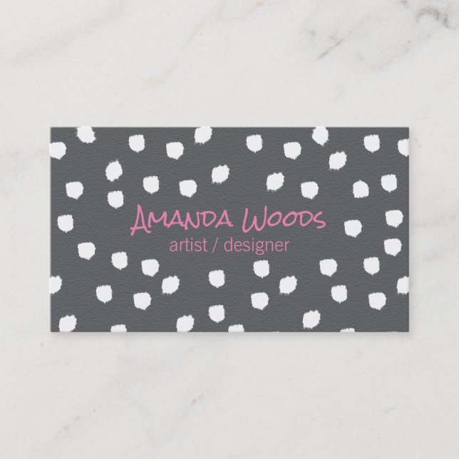 Textured Marks (white) / Expressive Business Card (Front)