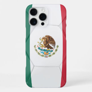 Textured Mexico Flag Soccer Ball Graphic iPhone 16 Pro Max Case