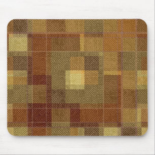 Textured monochrome brown tartan plaid. mouse pad