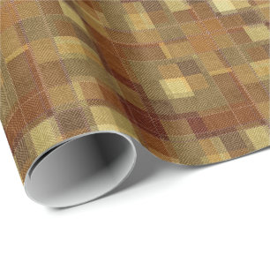 Textured monochrome brown tartan plaid. wrapping paper