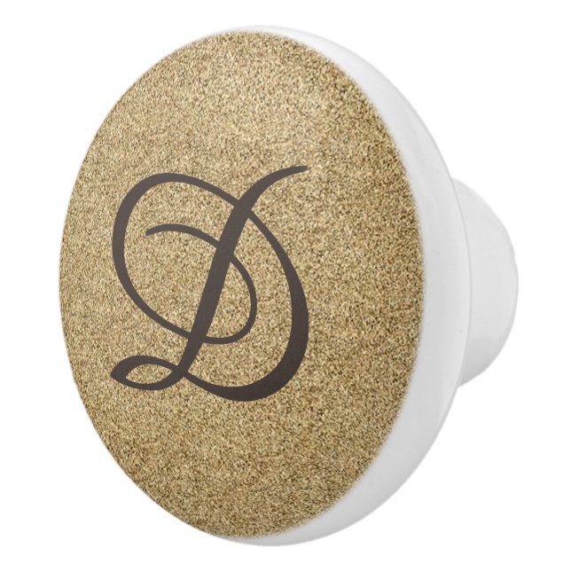 Textured Monogram Ceramic Knob (Right)